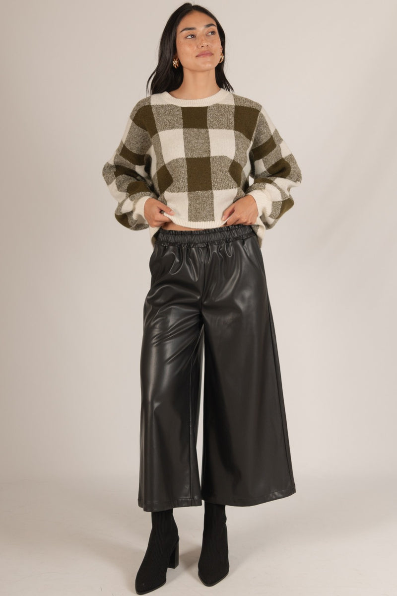 Leather Wide Leg Pants