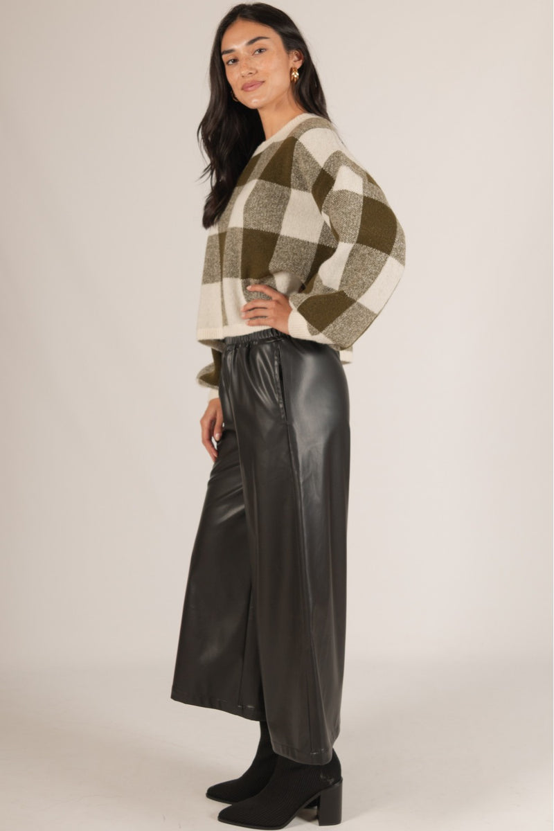 Leather Wide Leg Pants