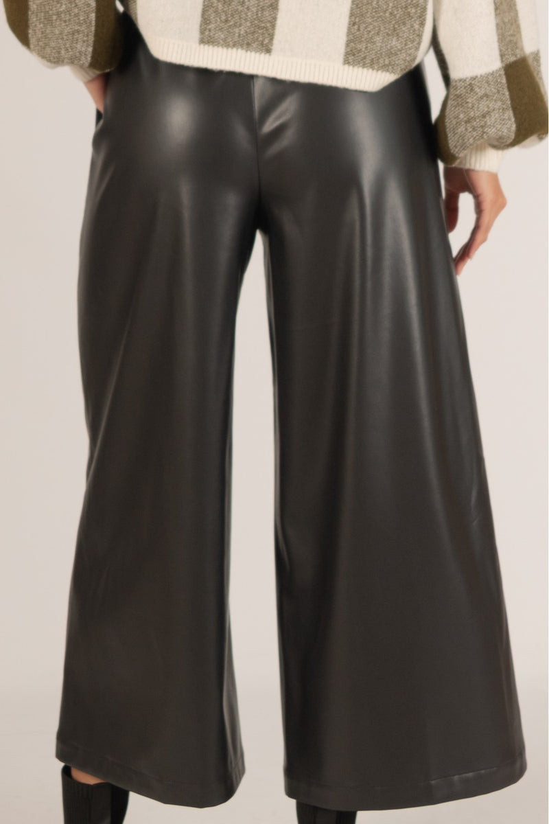 Leather Wide Leg Pants