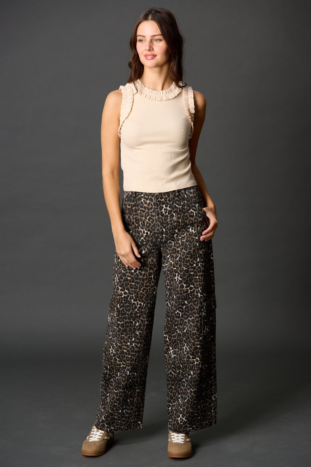 Leopard Print Cargo Pants