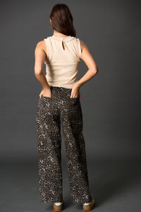 Leopard Print Cargo Pants