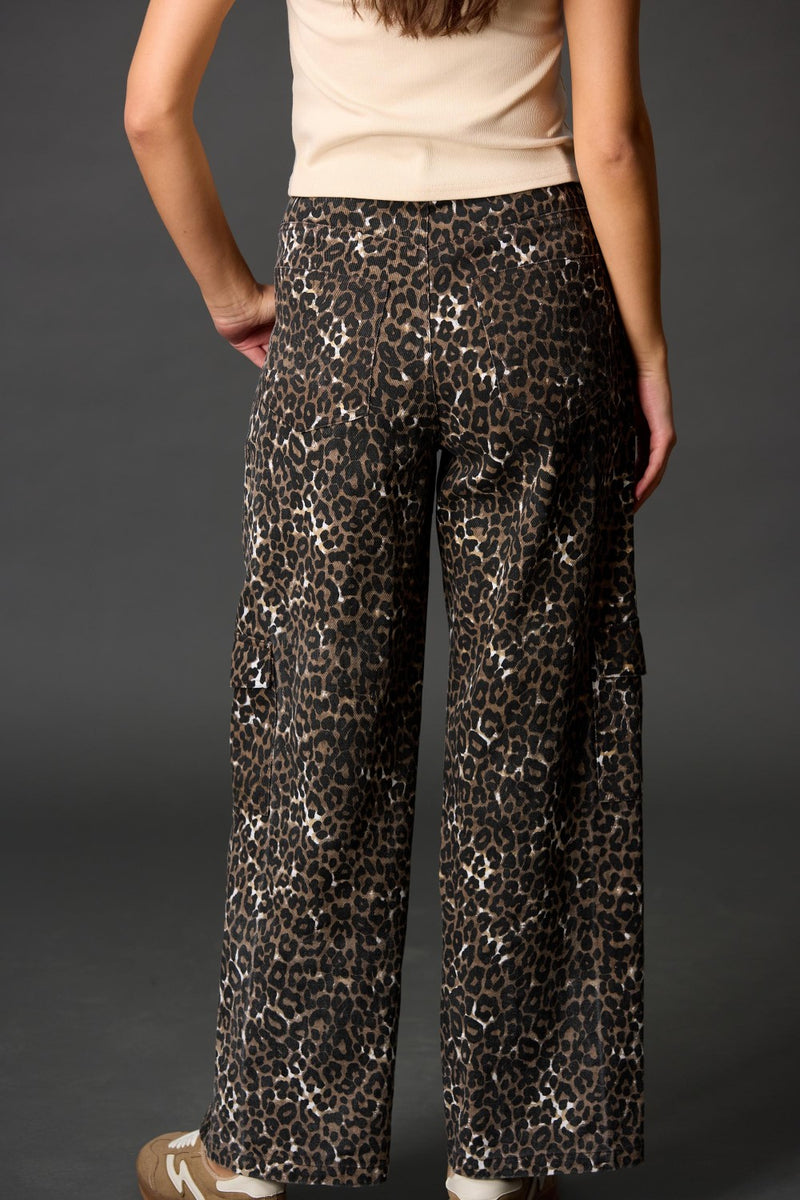 Leopard Print Cargo Pants