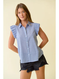 Puff Sleeve Button Down Top