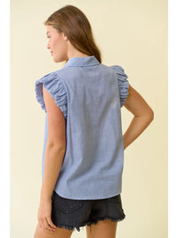 Puff Sleeve Button Down Top