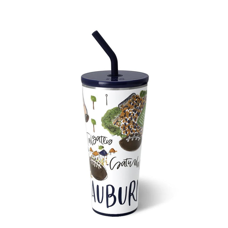 Saturdays in Auburn Straw Tumbler