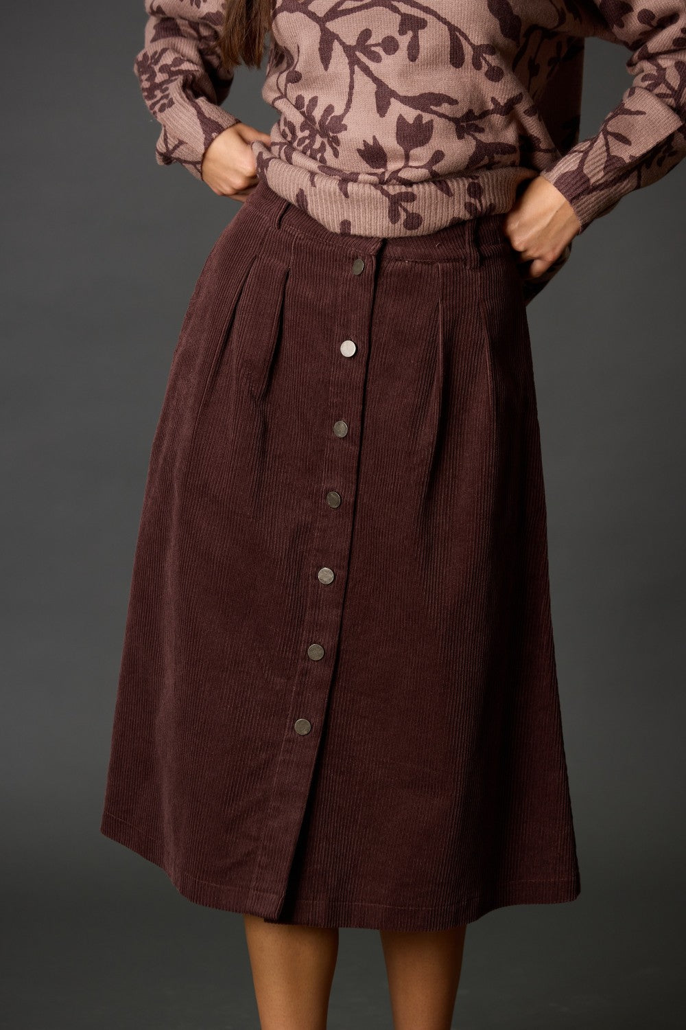Corduroy Midi Skirt