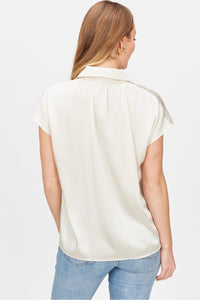 Satin Capped Sleeve Top