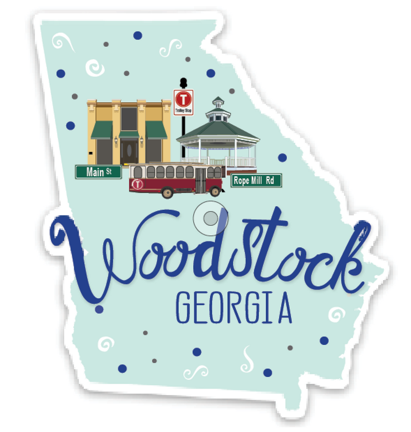 Woodstock Landmarks Sticker