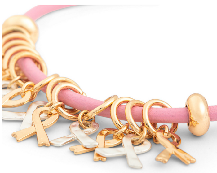 Pink Ribbon Charm Bracelet