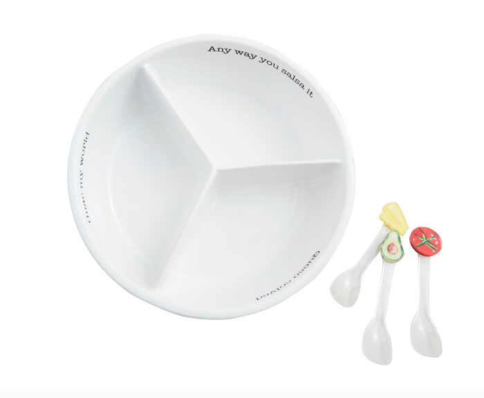 Salsa Guac Queso Triple Dish