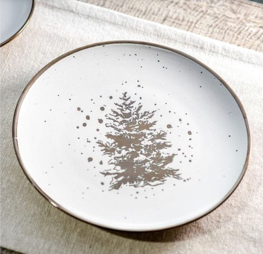 Metallic Tree Dinner Plate