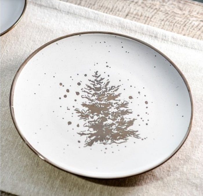 Metallic Tree Dinner Plate