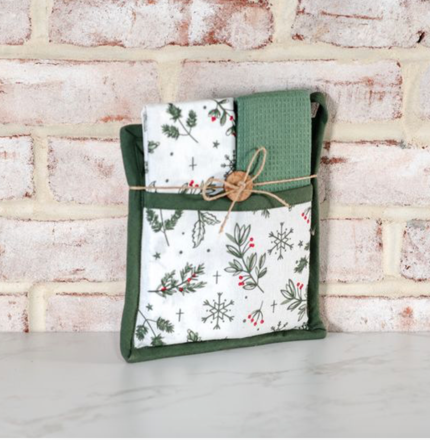 Holly Potholder Towel Set