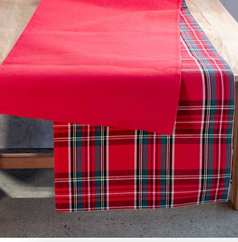 Plaid Reversible Table Runner