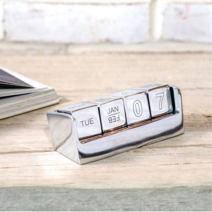 Silver Desk Calendar