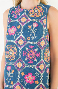 Sleeveless Embroidery Detail Dress