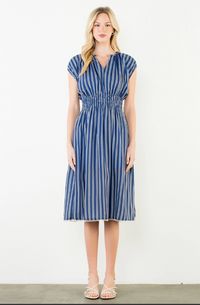 Striped Smocked Waist Dress