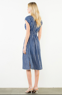 Striped Smocked Waist Dress