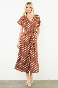 Short Sleeve Polka Dot Dress