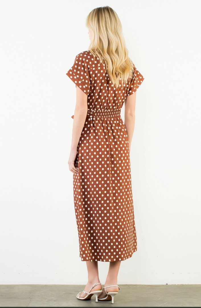 Short Sleeve Polka Dot Dress