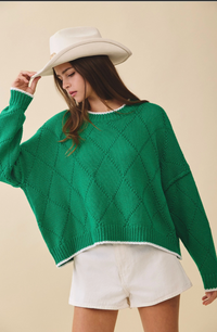 Diamond Knit Pullover