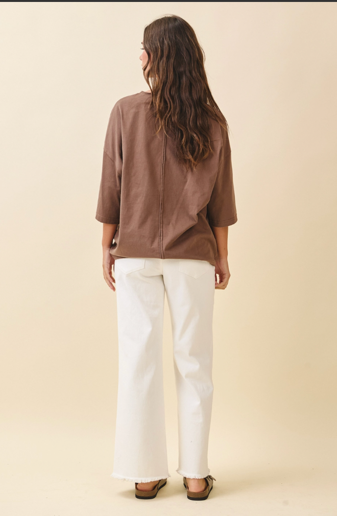 Wide Leg Raw Hem Denim Pants