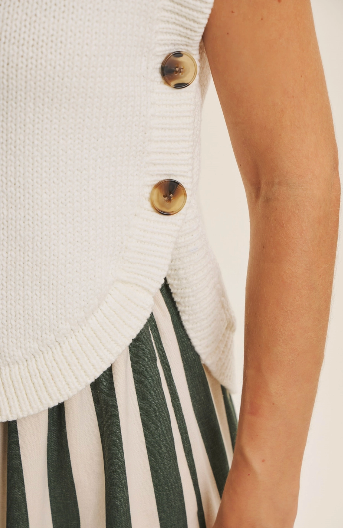 Side Button Sweater Vest
