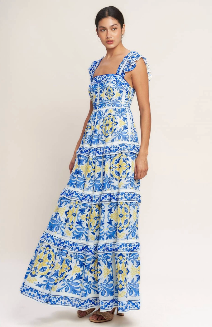 Printed Woven Maxi Dress
