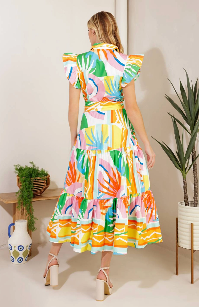 Printed Woven Midi Dress