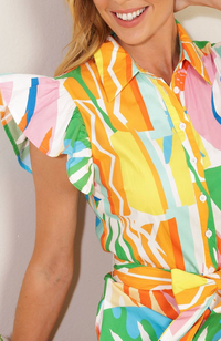 Printed Woven Midi Dress