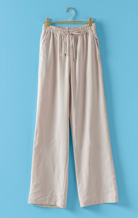 Linen Blend Wide Leg Pant