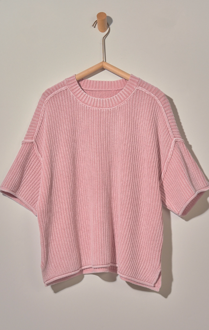 Mineral Washed Short Sleeve Sweater