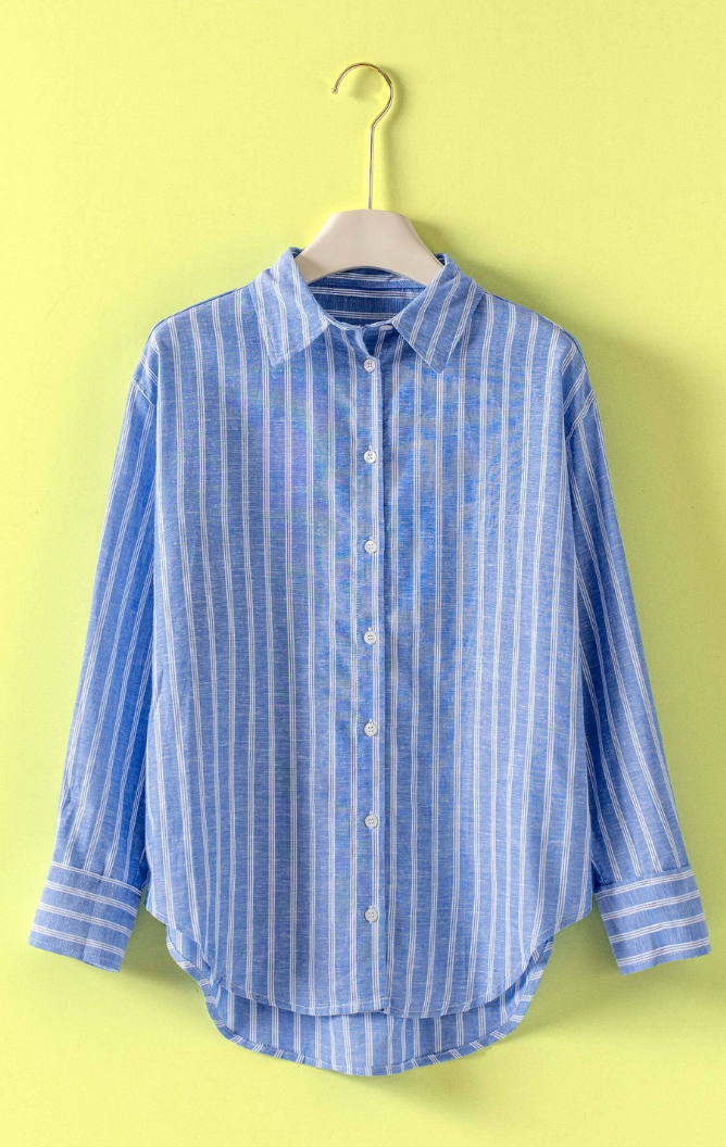 Striped Linen Button Up