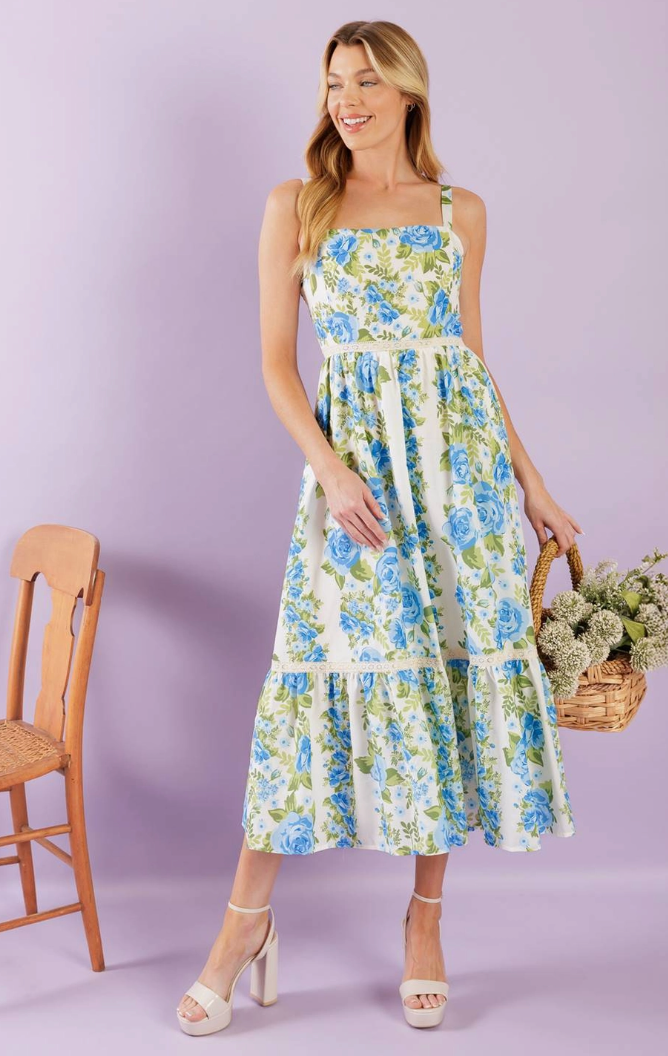 Printed Woven Midi Dress