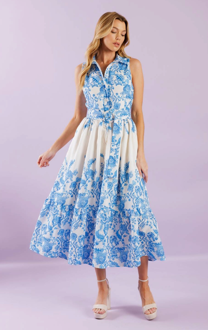 Shirt Collar Midi Dress