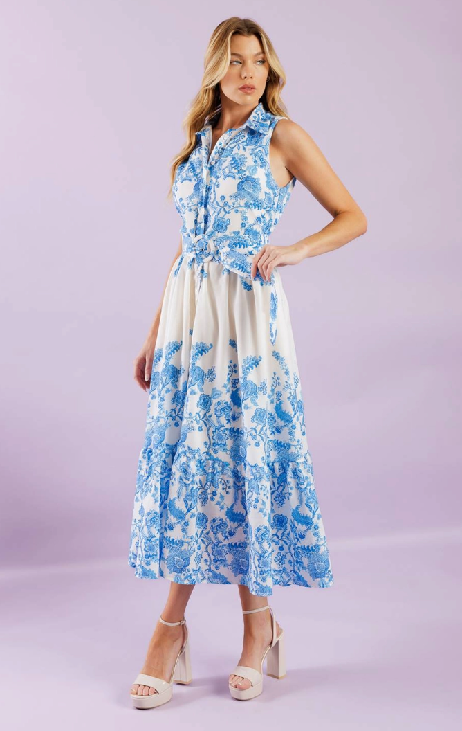 Shirt Collar Midi Dress