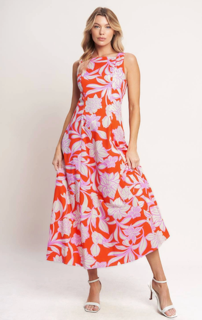 Open Back Woven Midi Dress