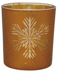 Mercury Glass Tealight with Etched Snowflake