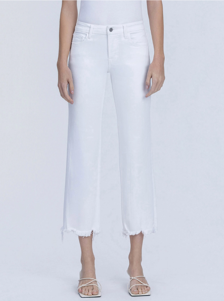 Frayed Hem Crop Straight Jeans