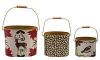 Seasonal Metal Bucket with Handle