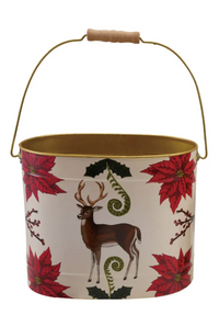 Seasonal Metal Bucket with Handle