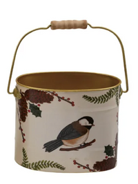 Seasonal Metal Bucket with Handle