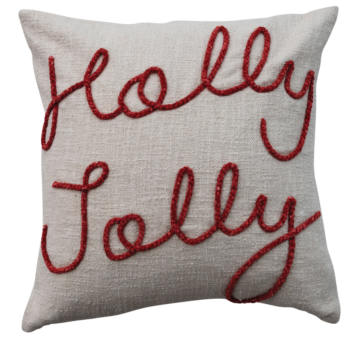 Holly Jolly Cotton Pillow