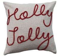 Holly Jolly Cotton Pillow