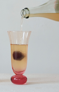 Fluted Glass with Ball Stem