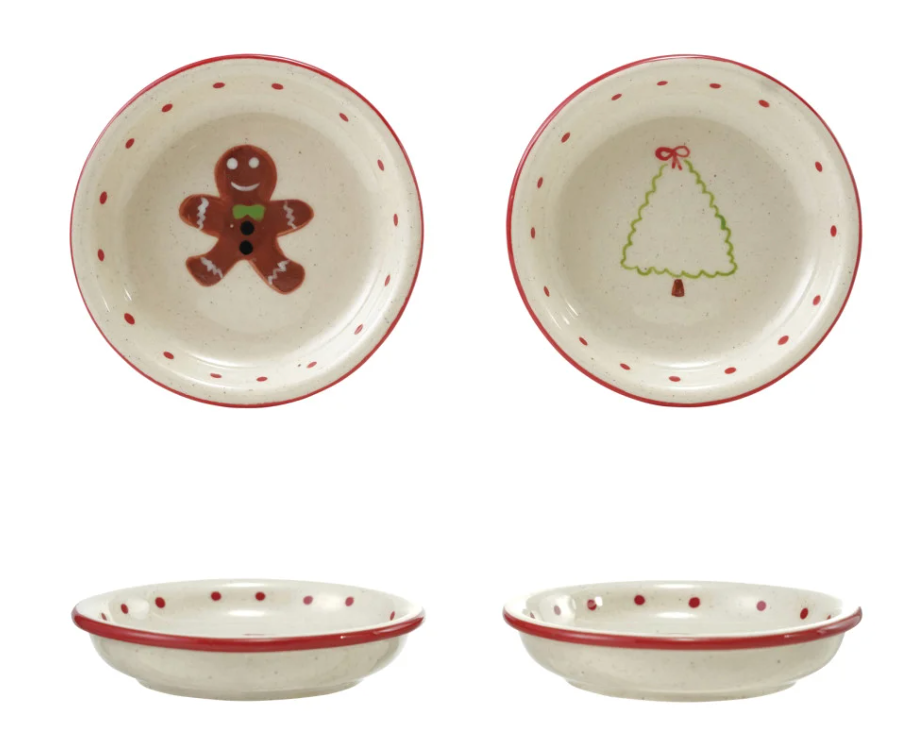 Hand Painted Holiday Stoneware Dish