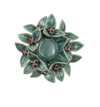 Holly Leaves and Berries Tealight Holder