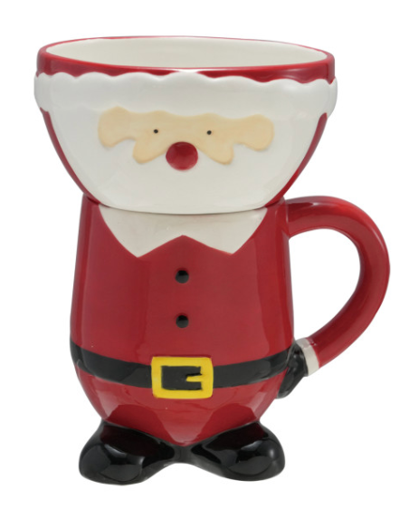 Santa Shaped Mug and Bowl Set