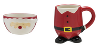 Santa Shaped Mug and Bowl Set