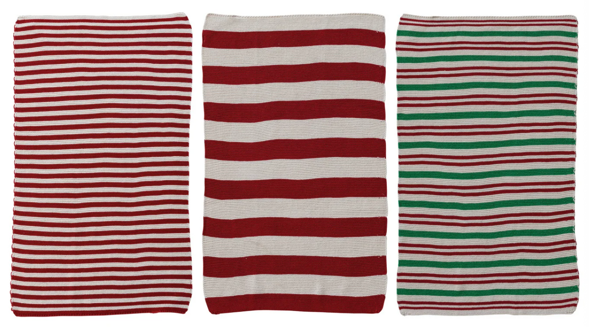 Cotton Knit Striped Tea Towel